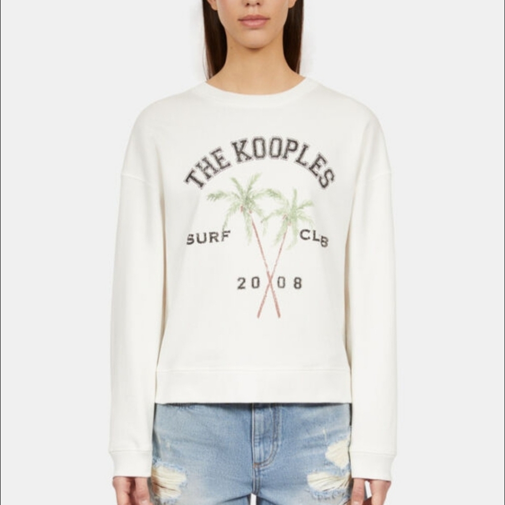 The Kooples Ecru Surf Club Long Sleeve Sweatshirt NWT - Size 2